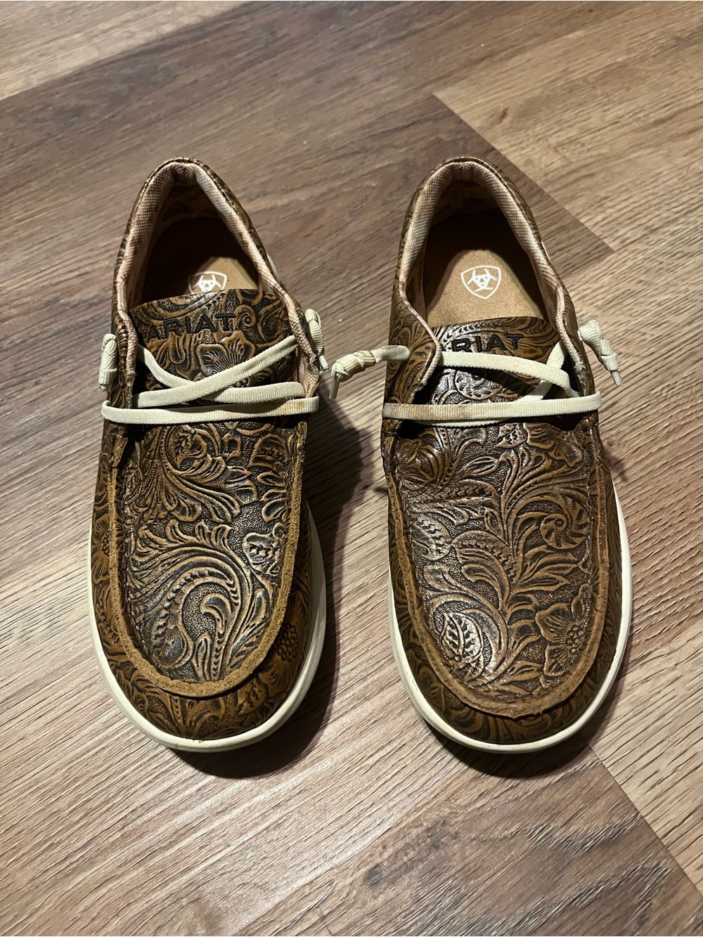 Ariat Brown Floral Embossed Women's Hilo Shoes